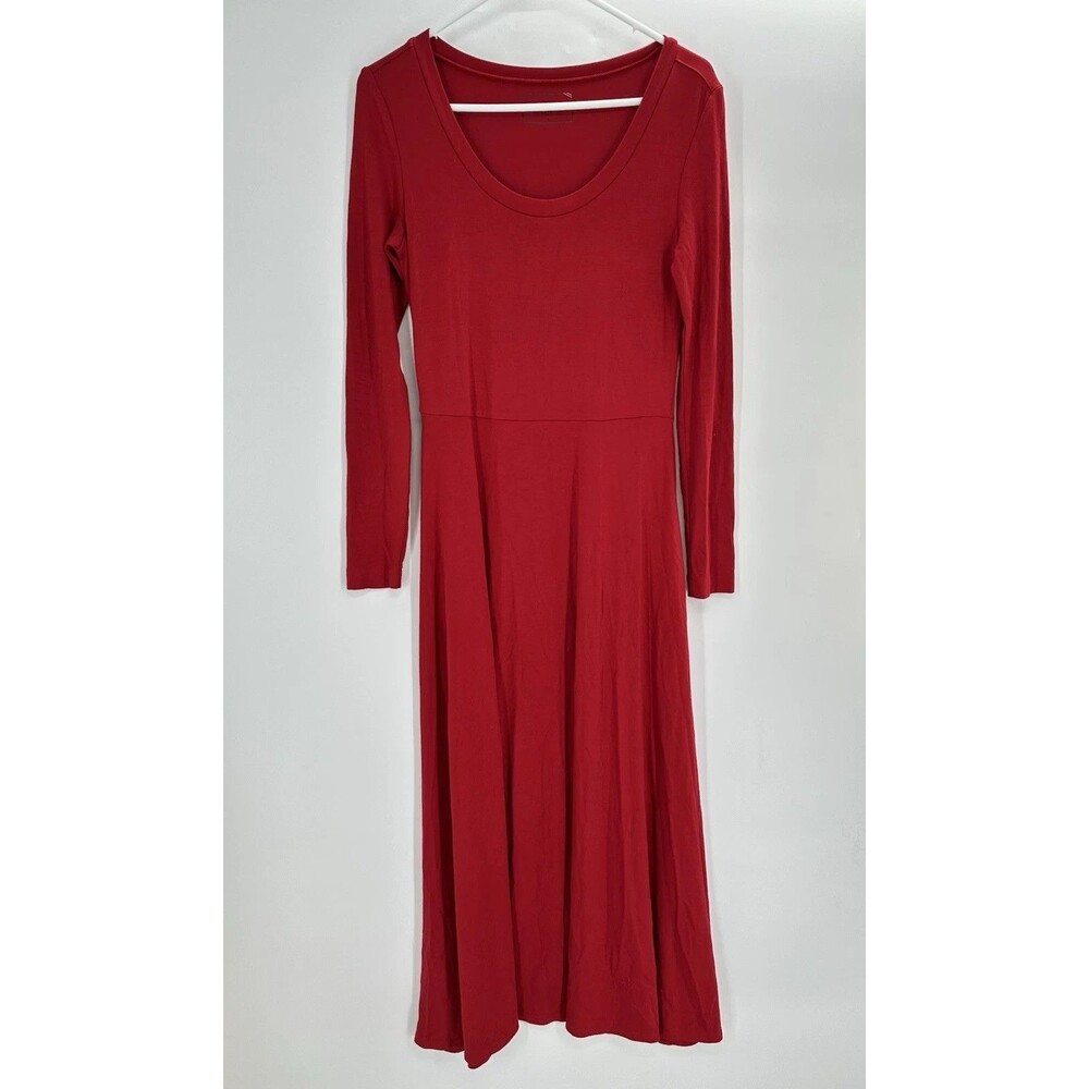 Tuckernuck Bamboo Red Long Sleeve Sara Maxi Dress XS Casual Boho Office Festival